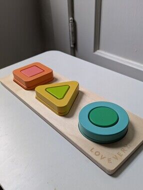 Lovevery Geo Shape Puzzle, Wooden, Multicolored